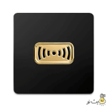 کلید و پریز آسیا مدل کریستال مشکی طلایی - Image 10